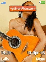 Ebony girl with orange guitar theme screenshot