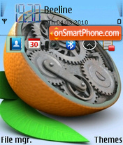 Orange Clock V2 theme screenshot