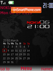 Black Red SWF Calendar tema screenshot