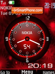 Analog clock red animated theme screenshot