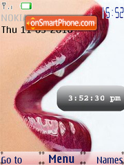 Hot Lips SWF Clock tema screenshot