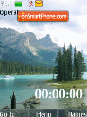 Beautiful Lake clock swf tema screenshot