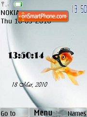 Gold Fish Clock tema screenshot