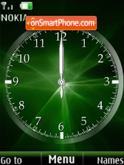 Analog clock green anim Theme-Screenshot