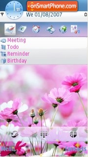 Pink Flowers tema screenshot