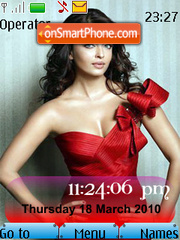 Aishwarya Rai Red SWF Clock theme screenshot