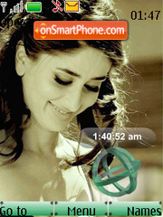 Kareena Kapoor Rotating Circles SWF Clock es el tema de pantalla