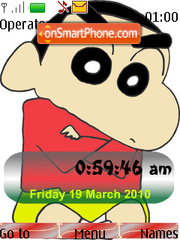 Capture d'écran Shin Chan SWF Clock thème