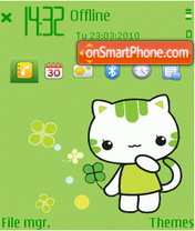 Green kitty es el tema de pantalla