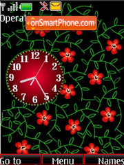 Analog clock flash anim for girls theme screenshot