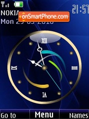 Analog blue clock animated tema screenshot