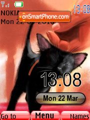 Cute Cat Clock es el tema de pantalla