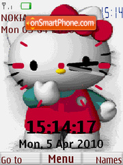 Hello Kitty Clock es el tema de pantalla