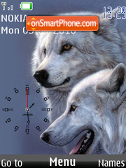 Скриншот темы White Wolf Clock