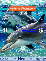 Dolphin Clock tema screenshot