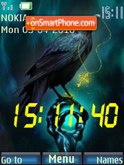 Black Raven SWF Clock theme screenshot