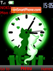 Cat Love Clock theme screenshot