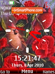 Red Bird Clock tema screenshot