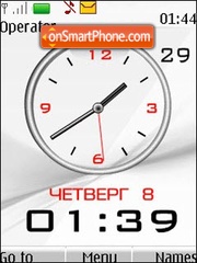 White analog clock tema screenshot