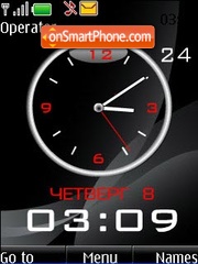 Скриншот темы Black analog clock