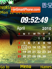 Скриншот темы Calendar & Clock Sunset