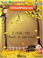 Animated cute gold clock Theme-Screenshot