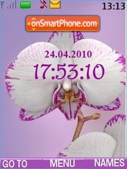 Purple Flower Clock tema screenshot