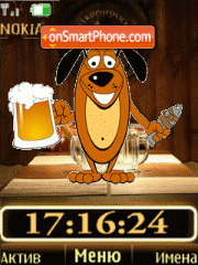 Drink beer, clock anim tema screenshot