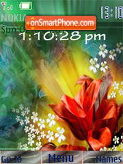 Abstract Flower SWF Clock es el tema de pantalla