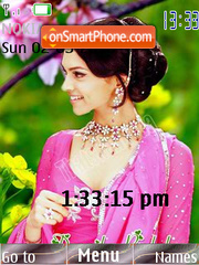 Deepika Pink SWF Clock tema screenshot