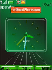Green Analouge Clock tema screenshot