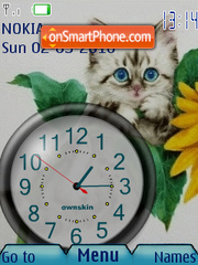 Cute Cat Clock tema screenshot