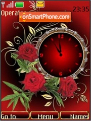 Скриншот темы Rosas reloj analogo