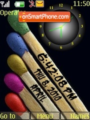 Match stick clock Theme-Screenshot