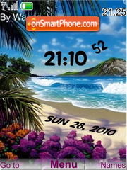 Beach clock es el tema de pantalla