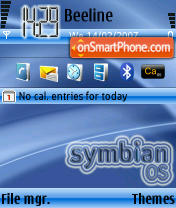 Symbian OS theme V1 es el tema de pantalla