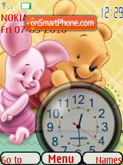 Baby Pooh Clock tema screenshot