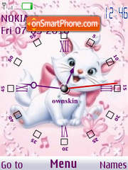 Marie Cat Clock theme screenshot