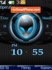 Alien clock tema screenshot