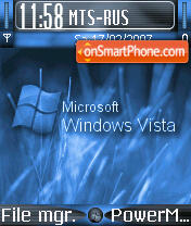 Vista Blue es el tema de pantalla