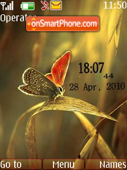 Butterfly clock es el tema de pantalla