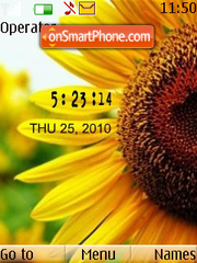 Sunflower clock tema screenshot