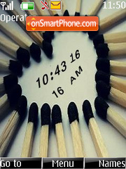 Скриншот темы Matches heart clock