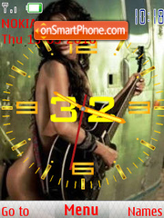 Pretty Guitars & Girls SWF Clock tema screenshot