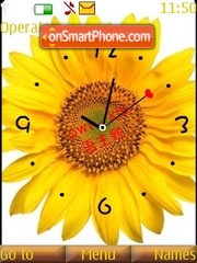 2 sunflower clock es el tema de pantalla