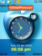 Blue apple clock Theme-Screenshot