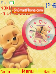 Скриншот темы Cute Pooh Clock