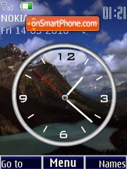 Скриншот темы Mountains clock animated