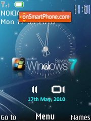 Reloj windows7 es el tema de pantalla