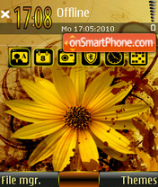 Скриншот темы Yellow Flower 02